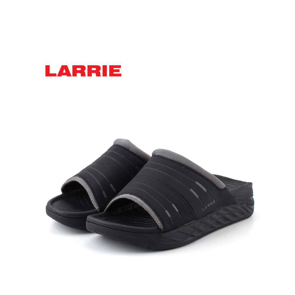 LARRIE 男士黑色高跟舒适凉鞋
