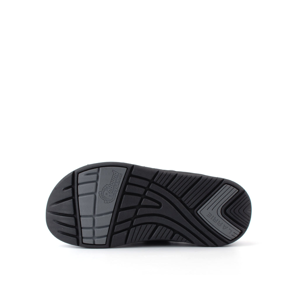 LARRIE Men Black High Wedge Comfy Slide In Sandals