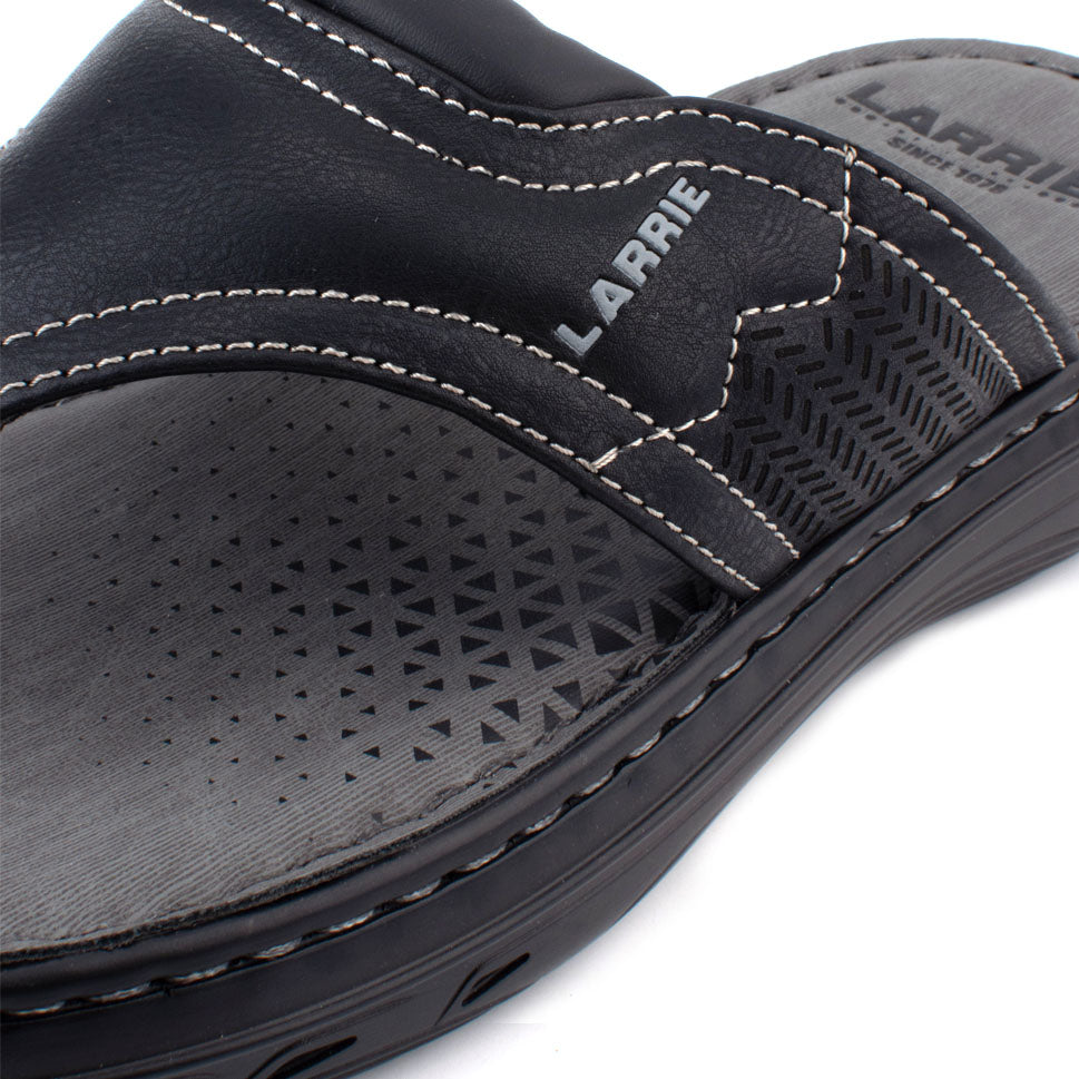 LARRIE Men Black Microfiber Walking Sandals