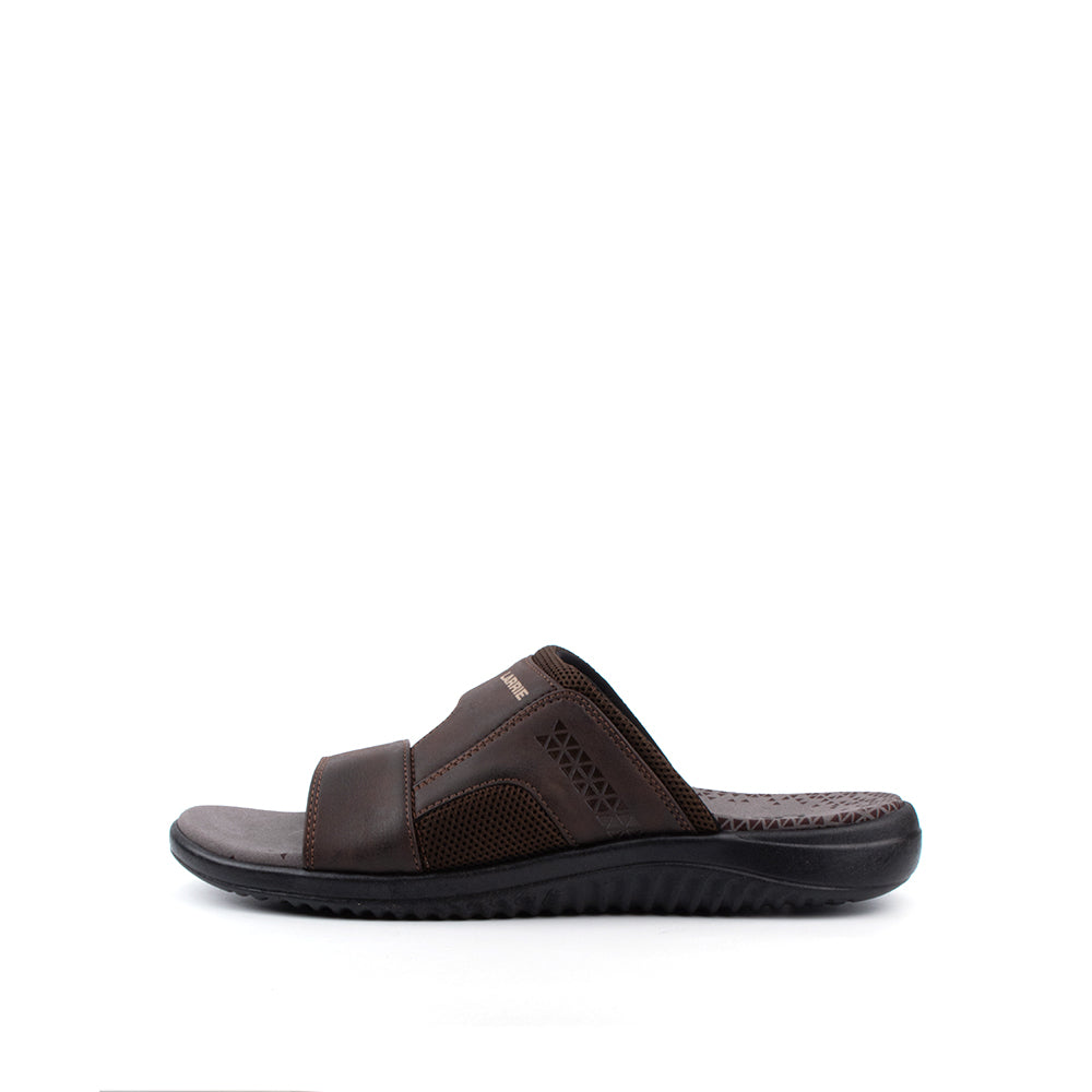 LARRIE Men Dark Brown Slide Sandals