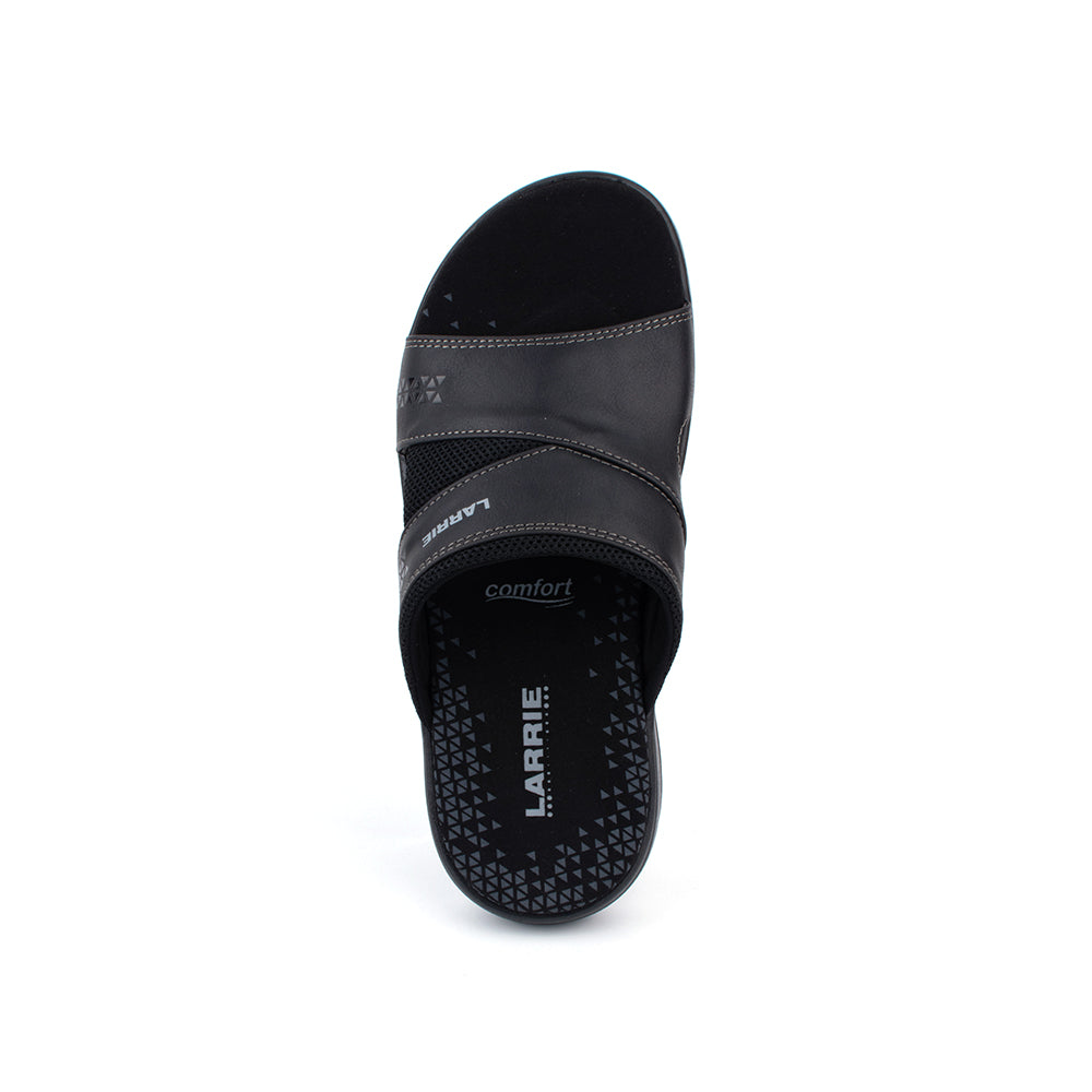LARRIE Men Black Slide Sandals