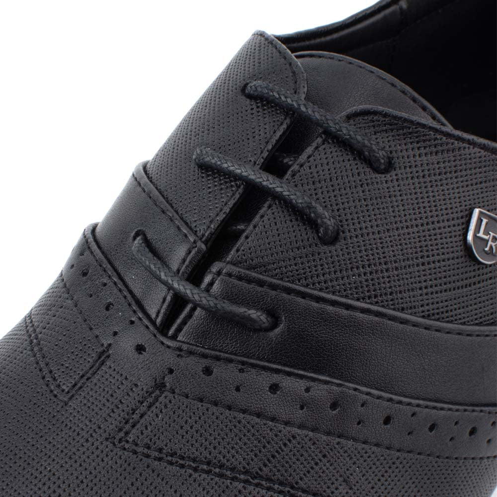 LR LARRIE Men's Black Flexible Oxford Business Shoes