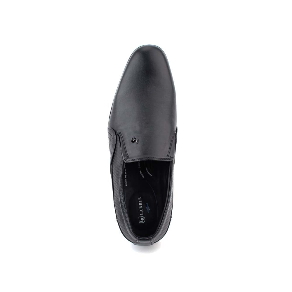 LR LARRIE Men's Black Smart Dress Formal Slip On Shoes