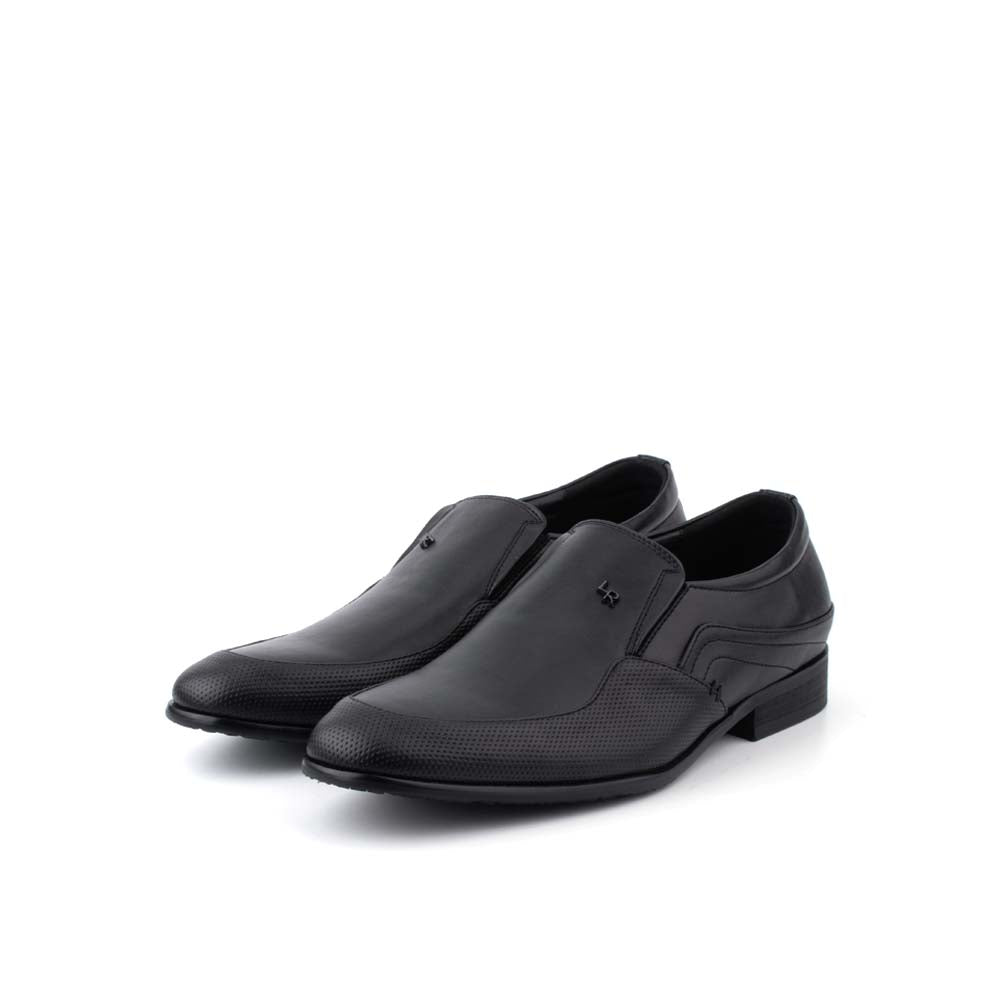 LR LARRIE Men's Black Smart Formal Slip On Shoes
