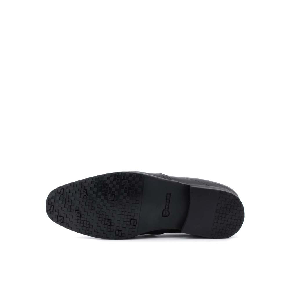 LR LARRIE Men's Black Smart Formal Slip On Shoes