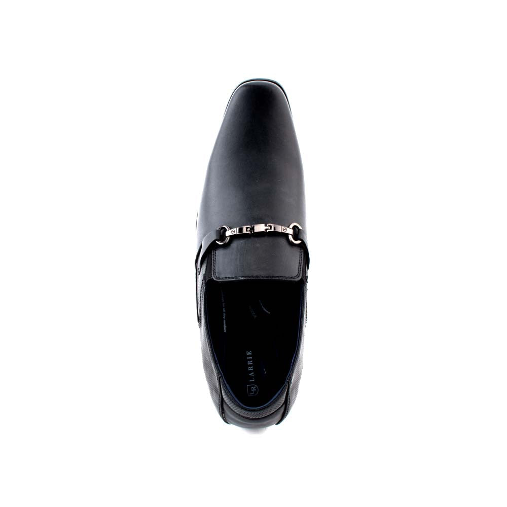 LR LARRIE Men Black Classic Business Wingtip Toe Slip On Shoes