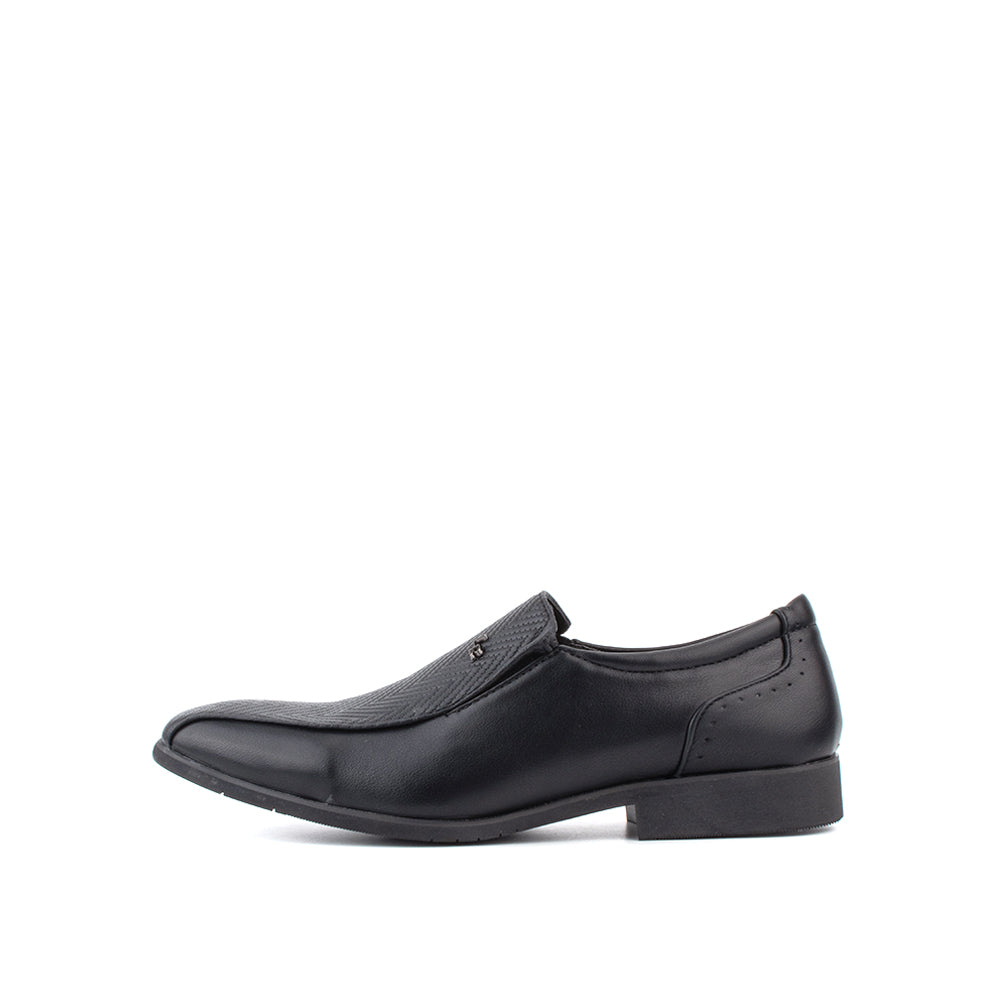 LR LARRIE Men's Apron Toe Brogue Slip On Business Shoes