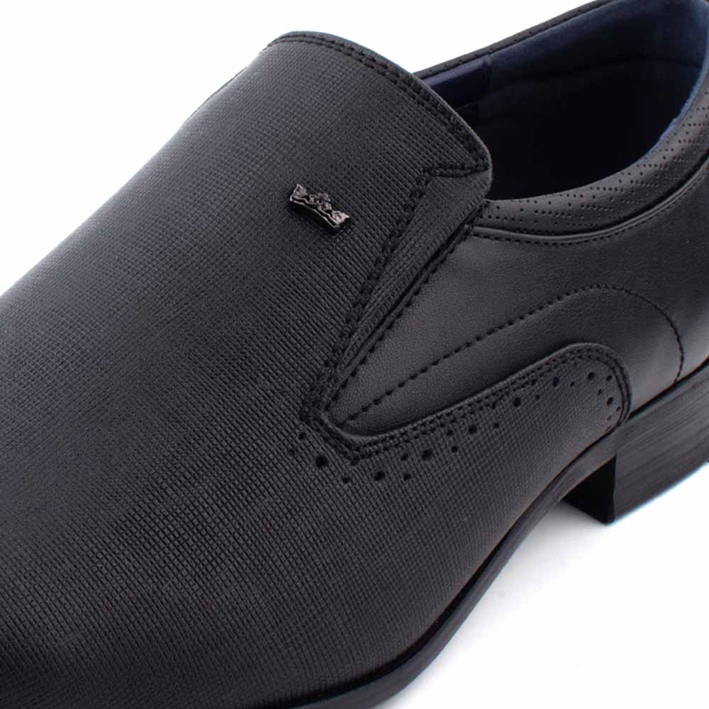 LR LARRIE Men Black Classic Business Pointy Toe Slip On Shoes