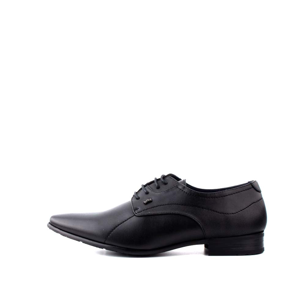 LR LARRIE Men Black Classic Business Almond Toe Lace up Loafers