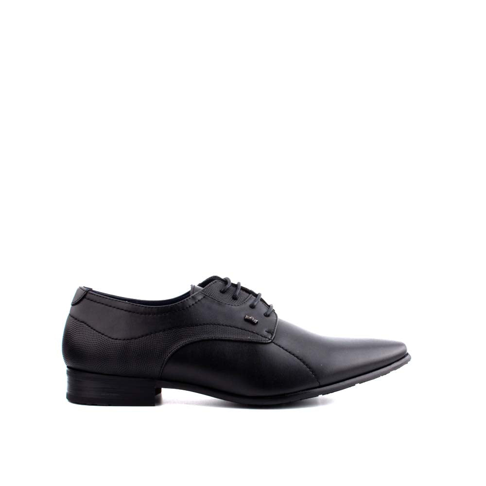 LR LARRIE Men Black Classic Business Almond Toe Lace up Loafers