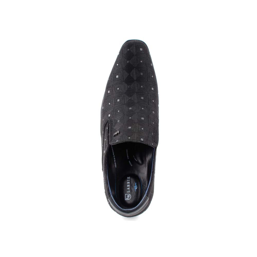 LR LARRIE Men Black Trendy Full Patterned Business Shoes