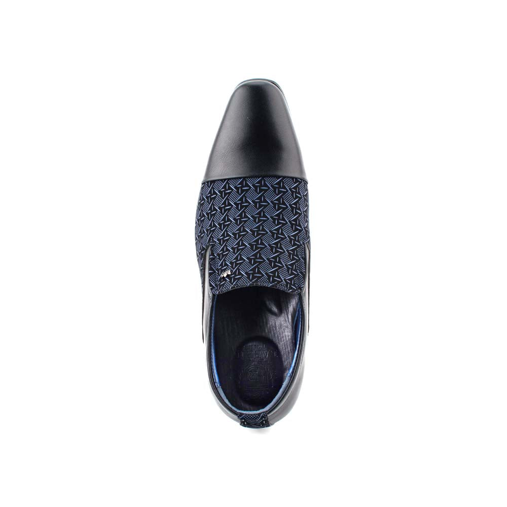 LR LARRIE Men Dark Blue Unique Duo Designed Smart Casual Business Shoes