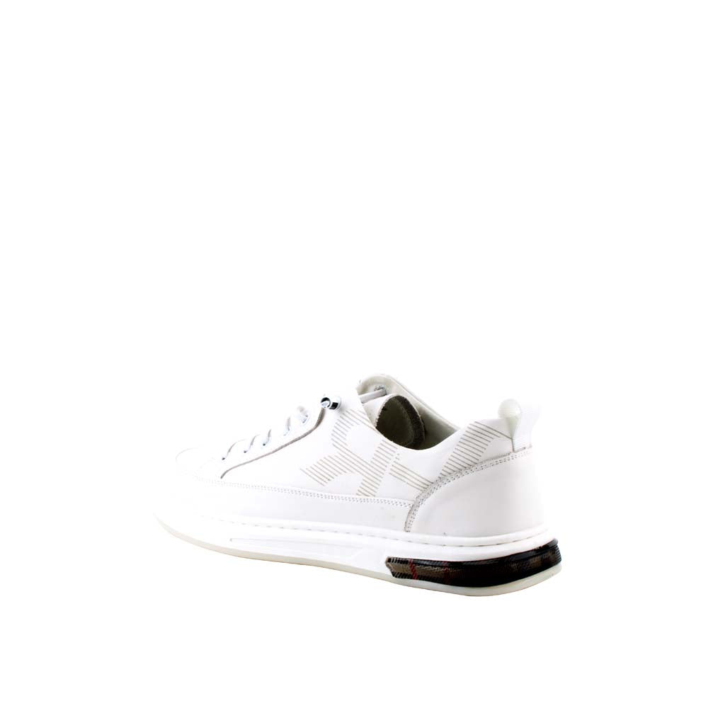 LR LARRIE Men's White Supreme Lace Up Sneakers