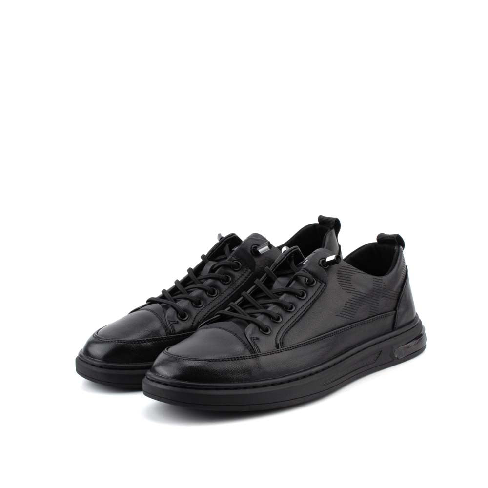LR LARRIE Men's Black Supreme Lace Up Sneakers