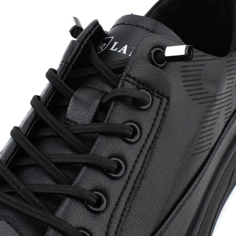 LR LARRIE Men's Black Supreme Lace Up Sneakers