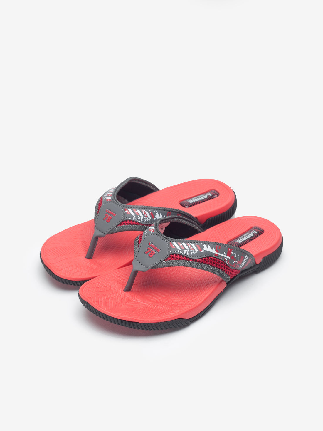 Larrie Red Printed Strap Sandals