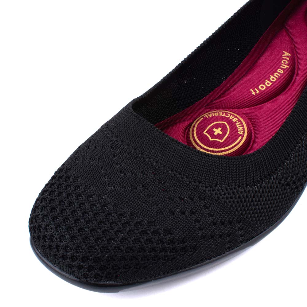 LARRIE Ladies Black Casual Comfort Slip-On Loafers
