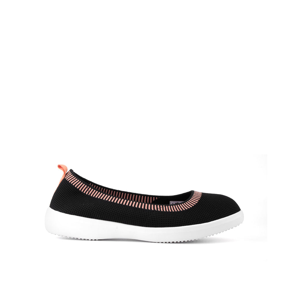 LARRIE Ladies Black Stretchable Casual Comfort Flats