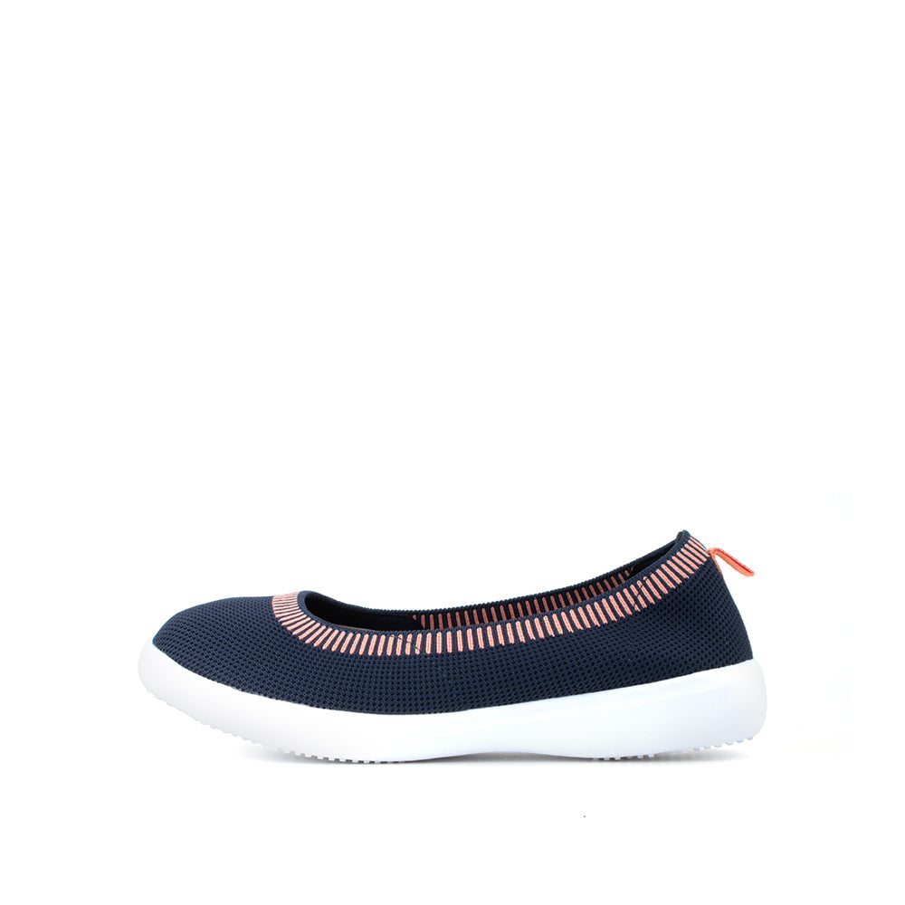 LARRIE Ladies Navy Stretchable Casual Comfort Flats