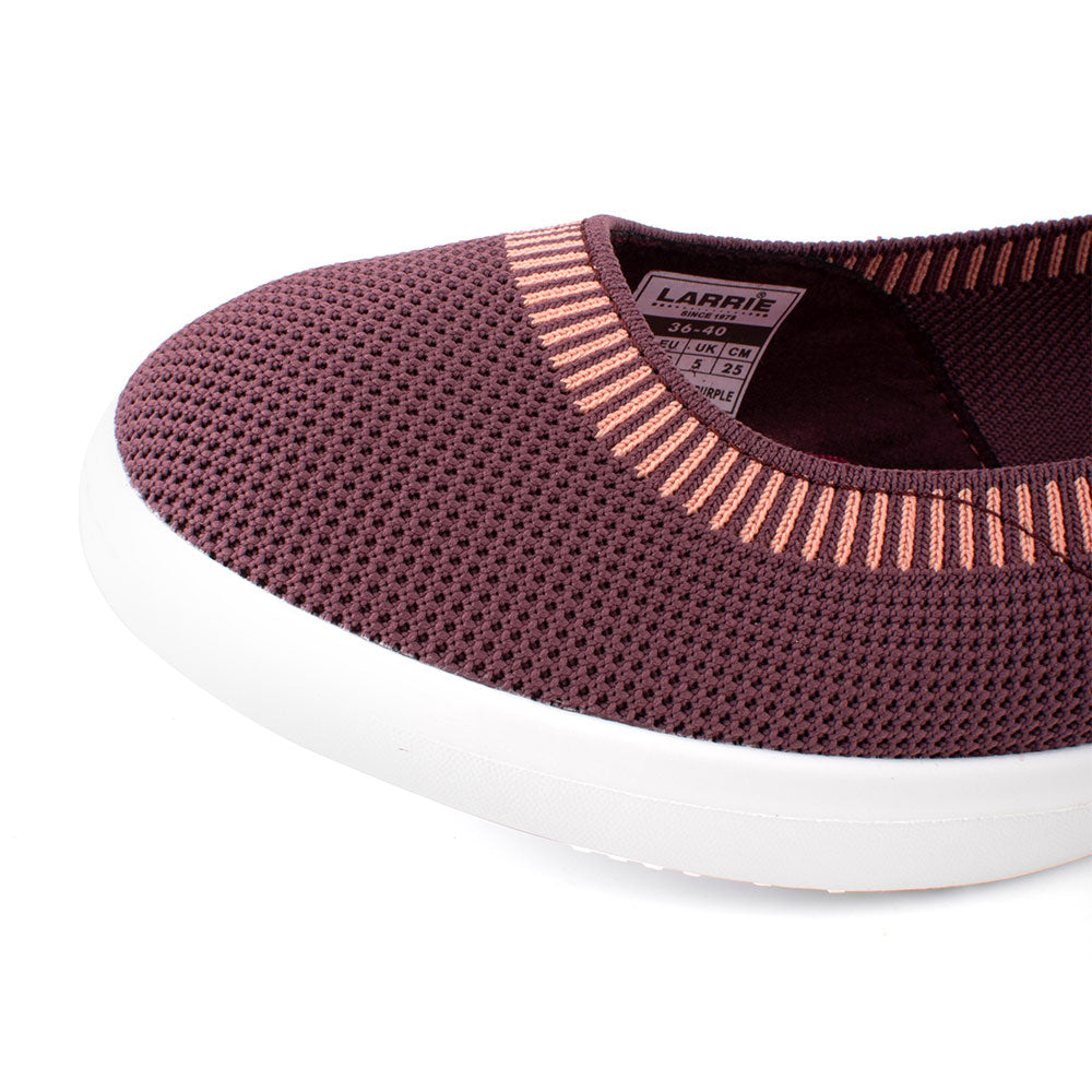LARRIE Ladies Purple Stretchable Casual Comfort Flats