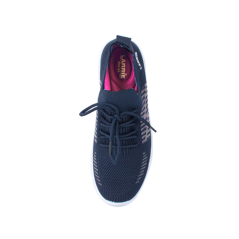 LARRIE Ladies Navy Lace Up Fit Lightweight Sneakers