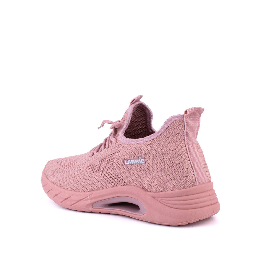 LARRIE Women Pink Lace Up Fit Cushioned Sneakers