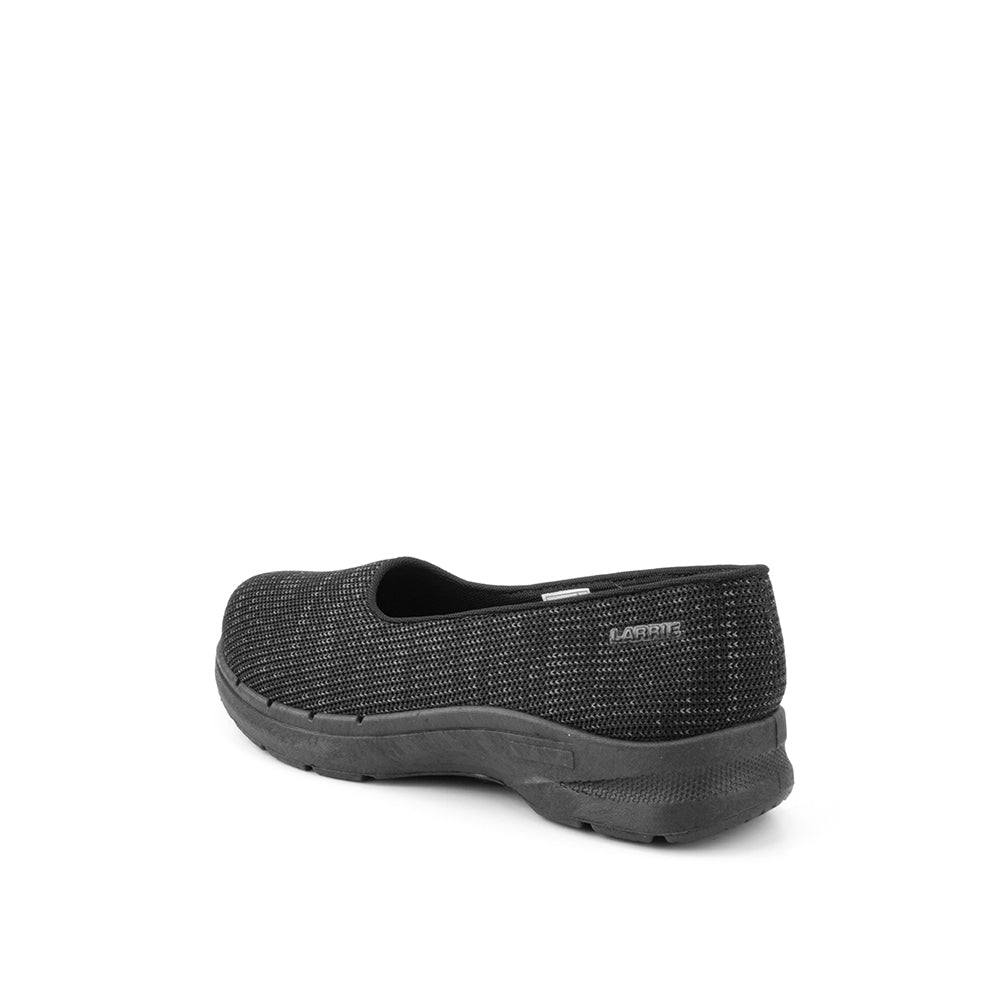 LARRIE Ladies Black Stretchable Comfort Sneakers
