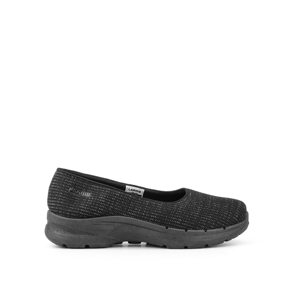 LARRIE Ladies Black Stretchable Comfort Sneakers