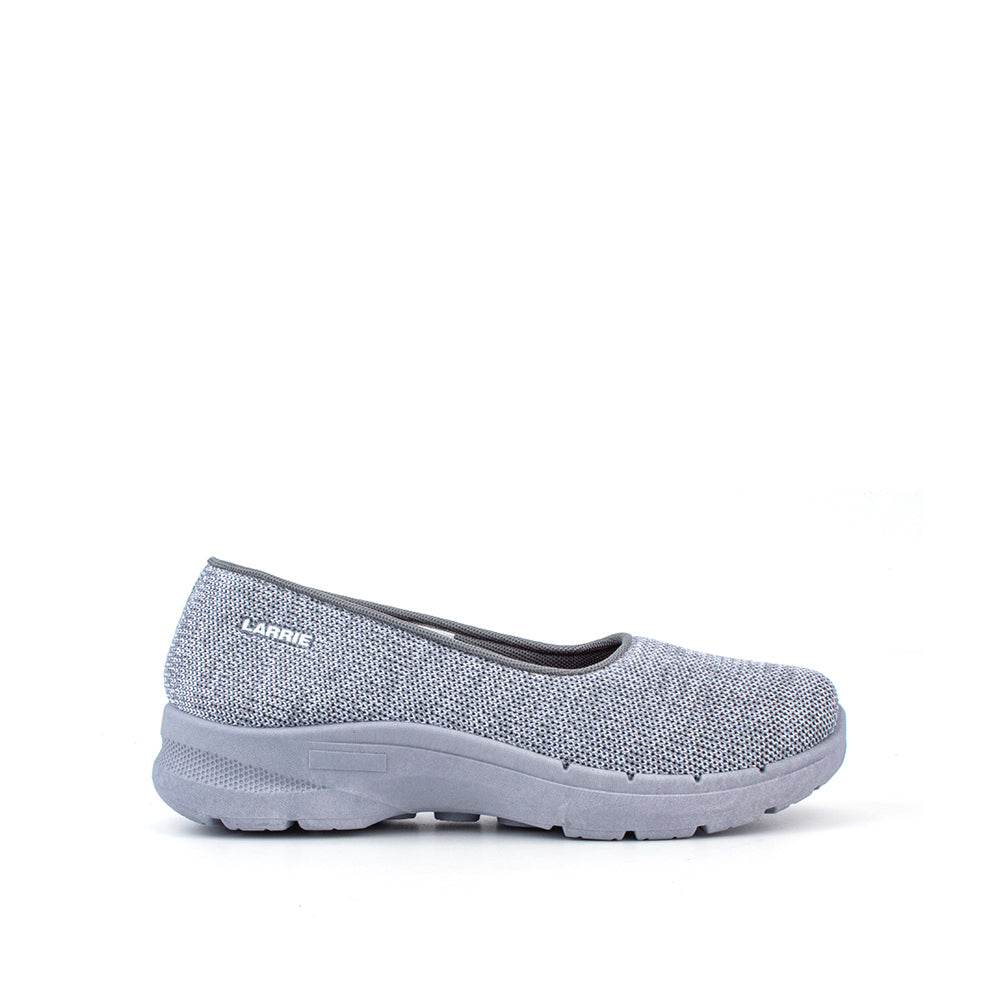 LARRIE Ladies Grey Stretchable Comfort Sneakers