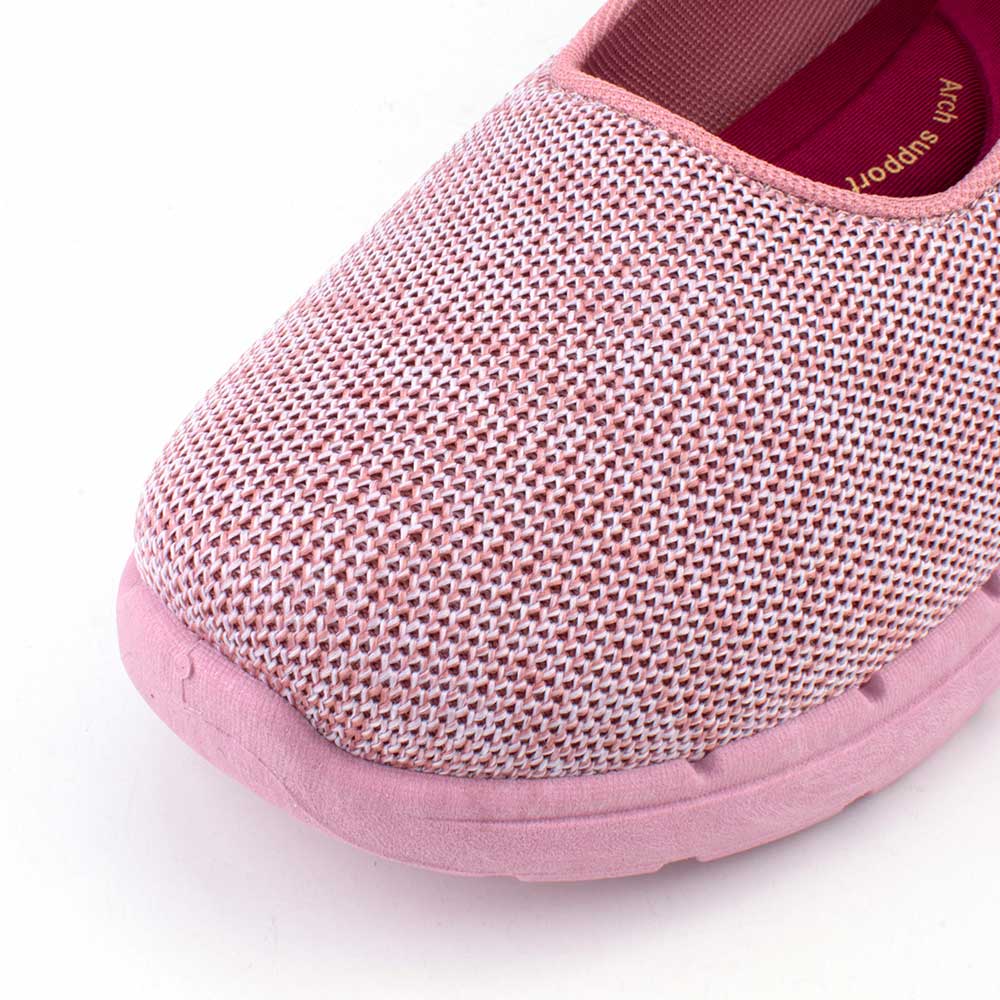 LARRIE Ladies Pink Stretchable Comfort Sneakers