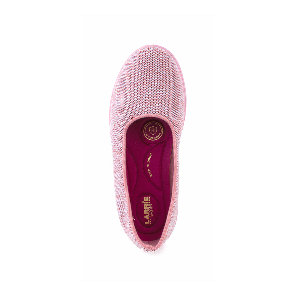 LARRIE Ladies Pink Stretchable Comfort Sneakers