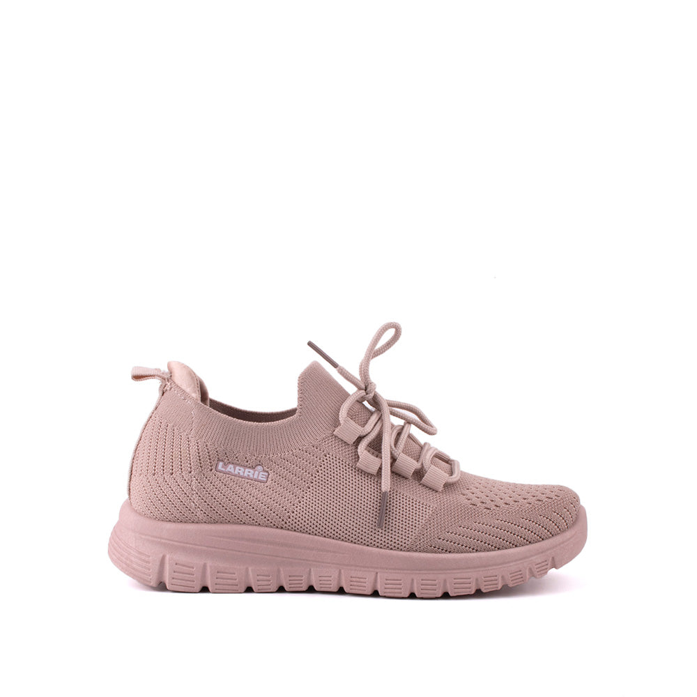 LARRIE Ladies Pink Lace Up Fit Delicate Sneakers