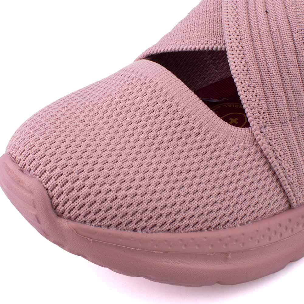 LARRIE Ladies Pink Comfort Elastics Strap Sporty Slip-Ons