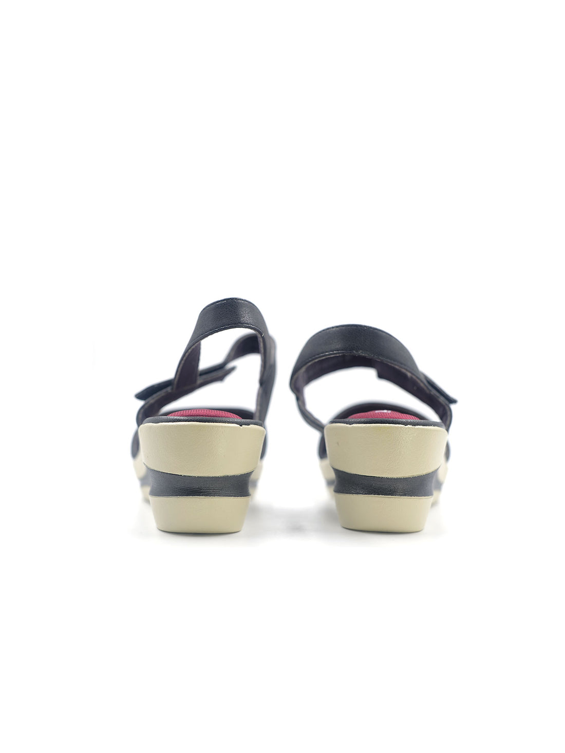 Larrie Women Black Velcro Straps Casual Sandals