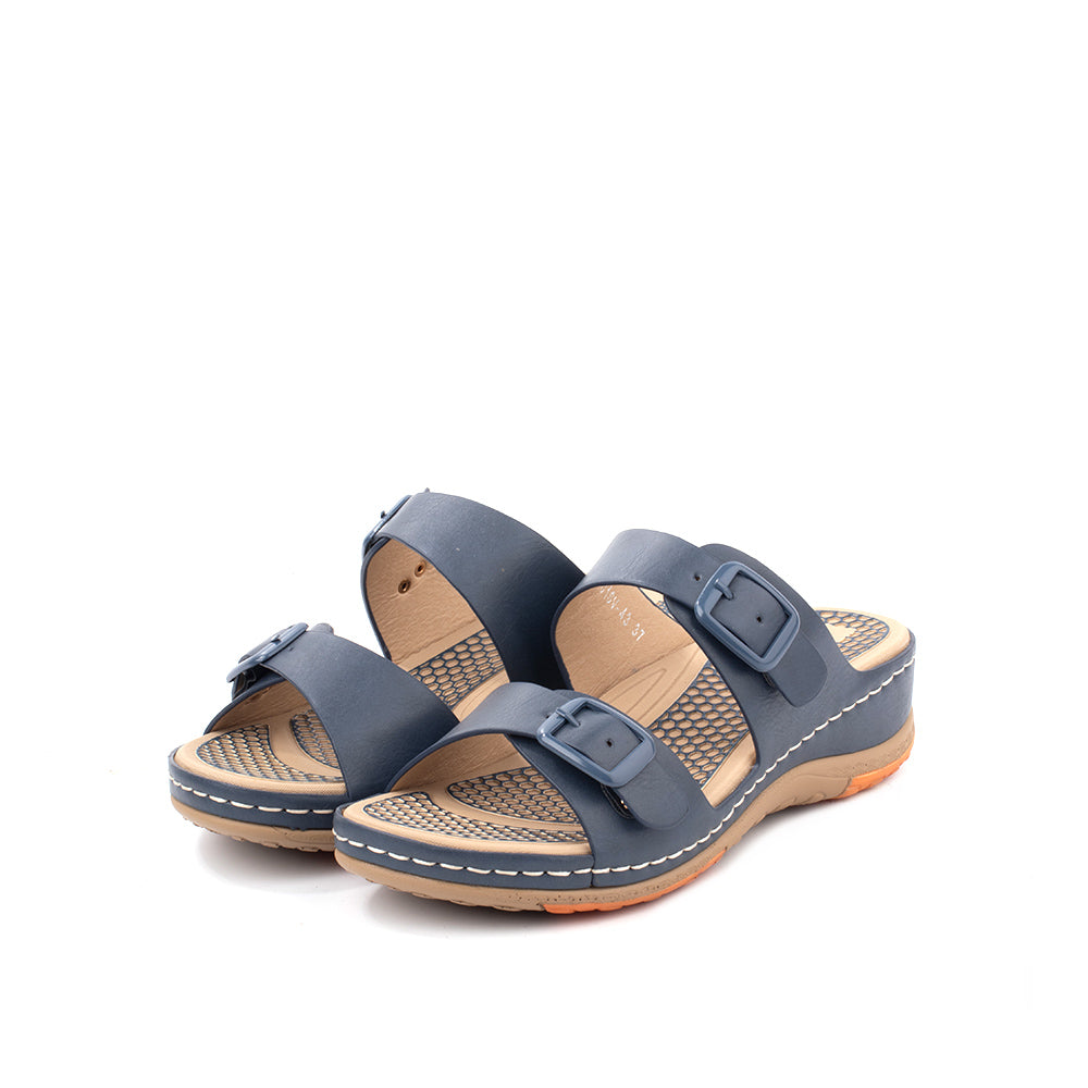 LARRIE Ladies Navy Relaxation Casual Sandals