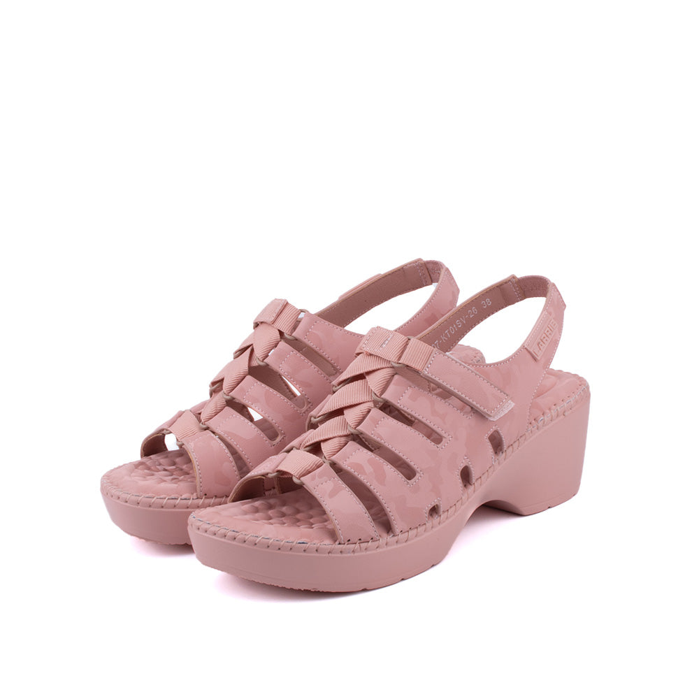 LARRIE Ladies Pink Comfort Strappy Sandals