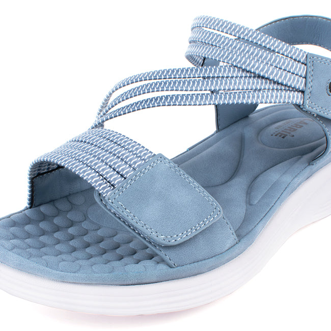 Larrie Ladies Blue Strappy Sporty Sandals