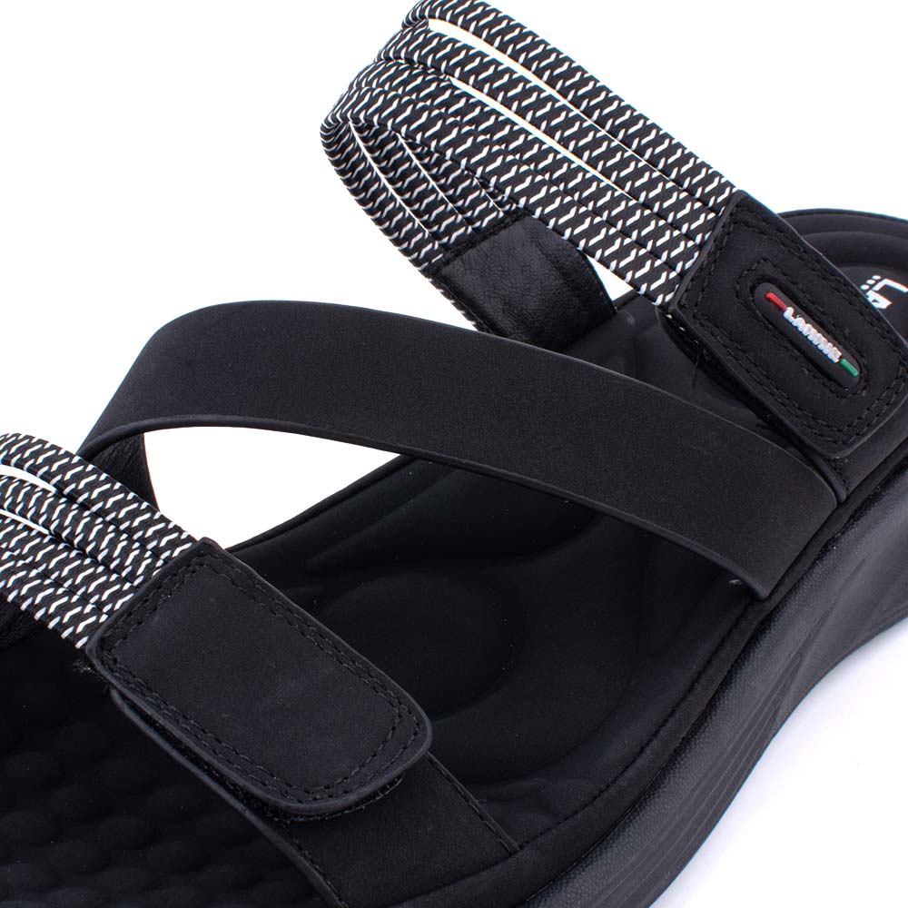 LARRIE Ladies Black Casual Comfort Sandals